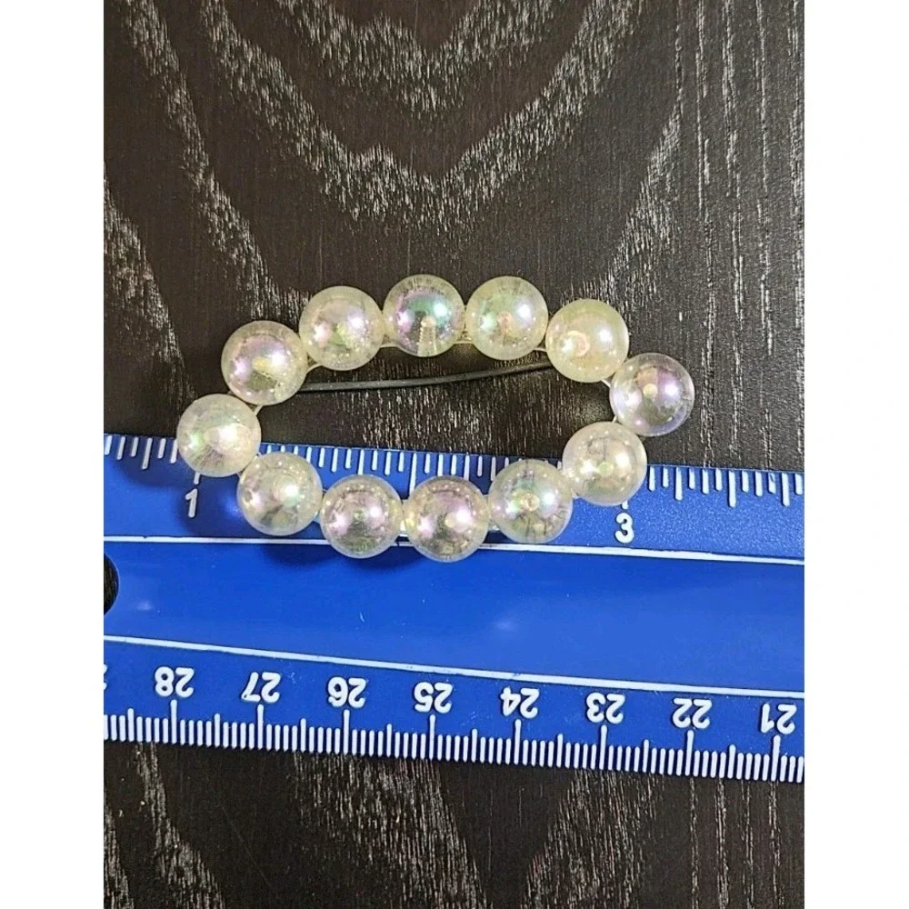Soap Bubble Iridescent Lucite Bead Brooch Vintage‎ Plastic Rondelle Bead Pin